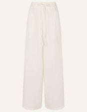 Crinkle Beach Trousers, White (WHITE), large